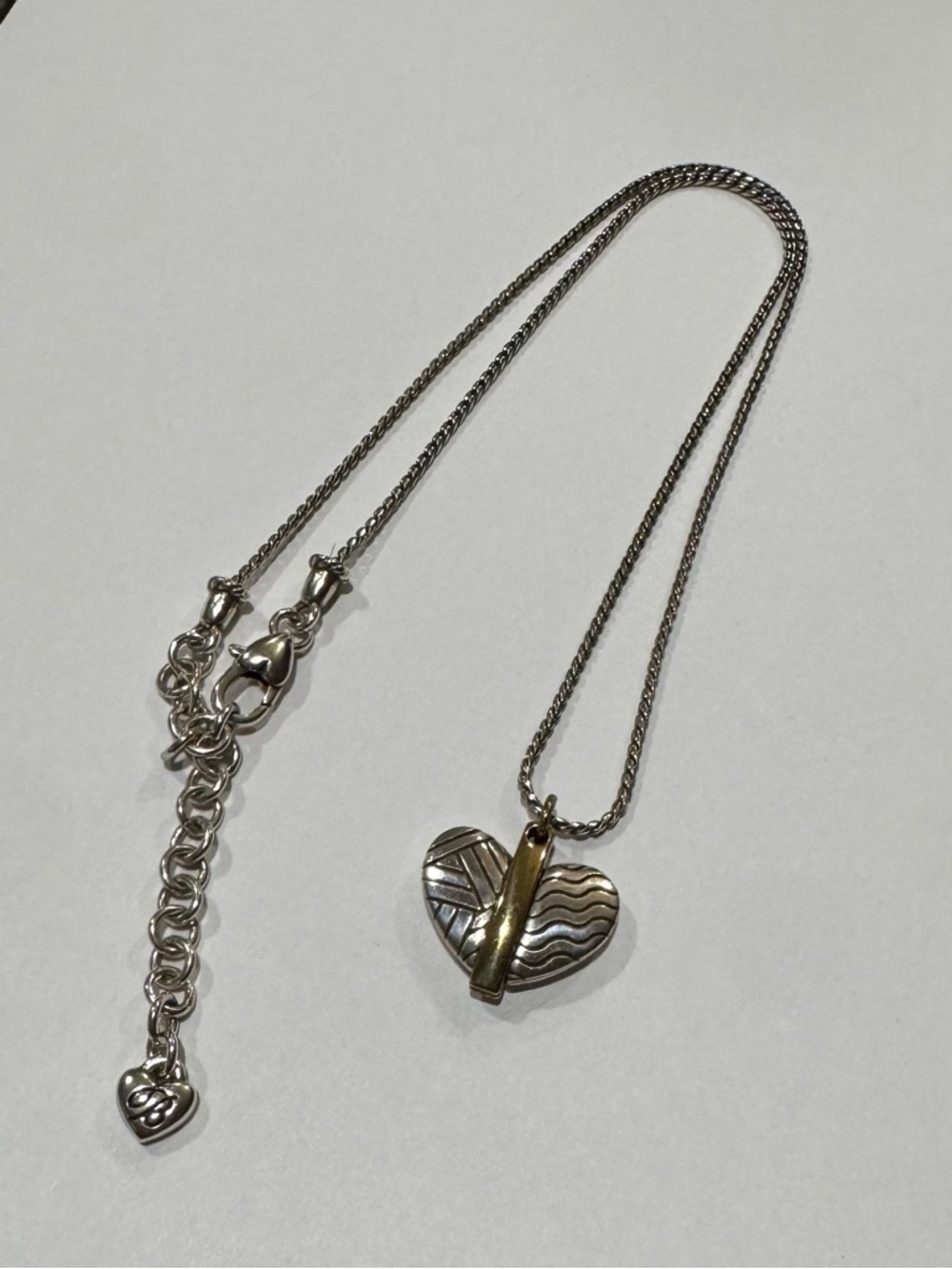 Brighton RETIRED Heart Pendant Necklace in Gold & Silver